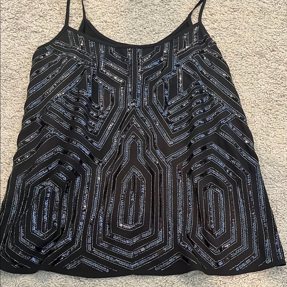 Black Sequin Embellished Camisole Top